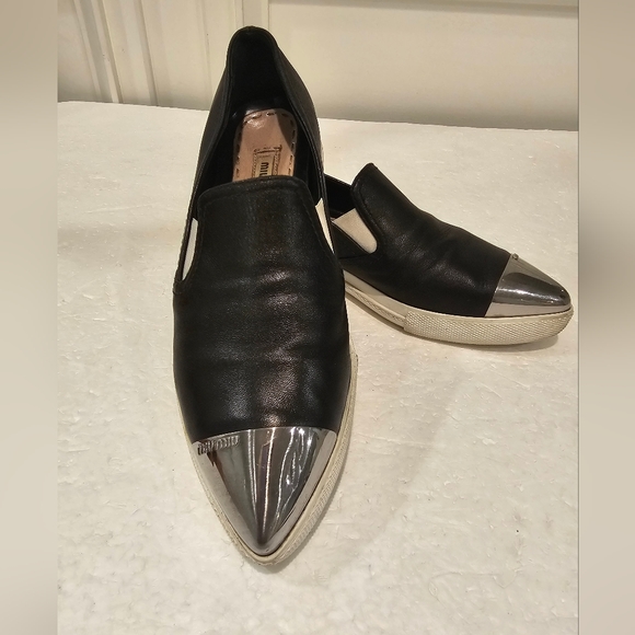 Miu Miu Shoes - Miu Miu Capped Toe Slip on loafers